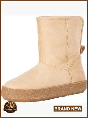 Faux Fur Shearling Ankle Boots Slip-On Flat Sole Comfort Memory Foam